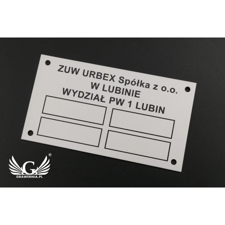 Name plates - anodised aluminium - indestructible print - 90x50mm size - TZN037