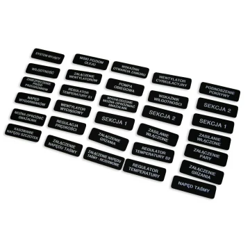 Description plates for machines and devices - dimension: 60x20mm