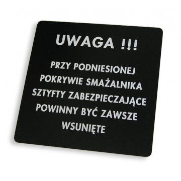 Description plates for machines and devices - dimension: 155x155mm