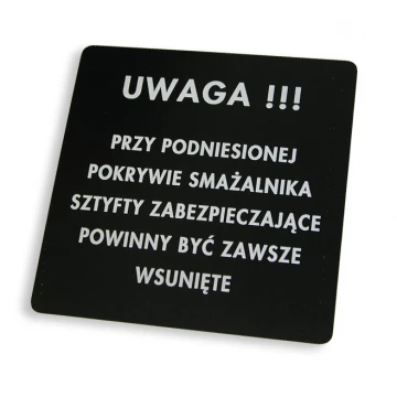 Description plates for machines and devices - dimension: 155x155mm