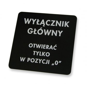 Description plates for machines and devices - size: 100x100mm