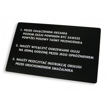 Description plates for machines and devices - dimension: 280x175mm