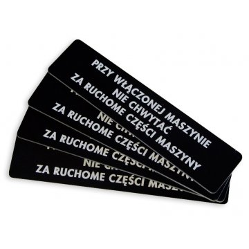 Description plates for machines and devices - size: 130x30mm