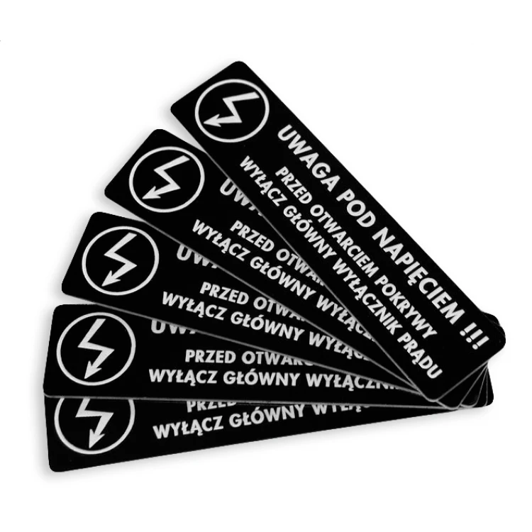 Description plates for machines and devices - size: 130x30mm