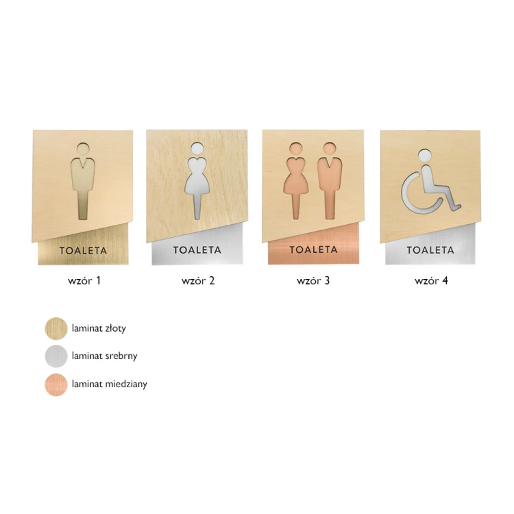 Premium Toilet Signs with Wood and Laminate - size 105x140mm - TT018