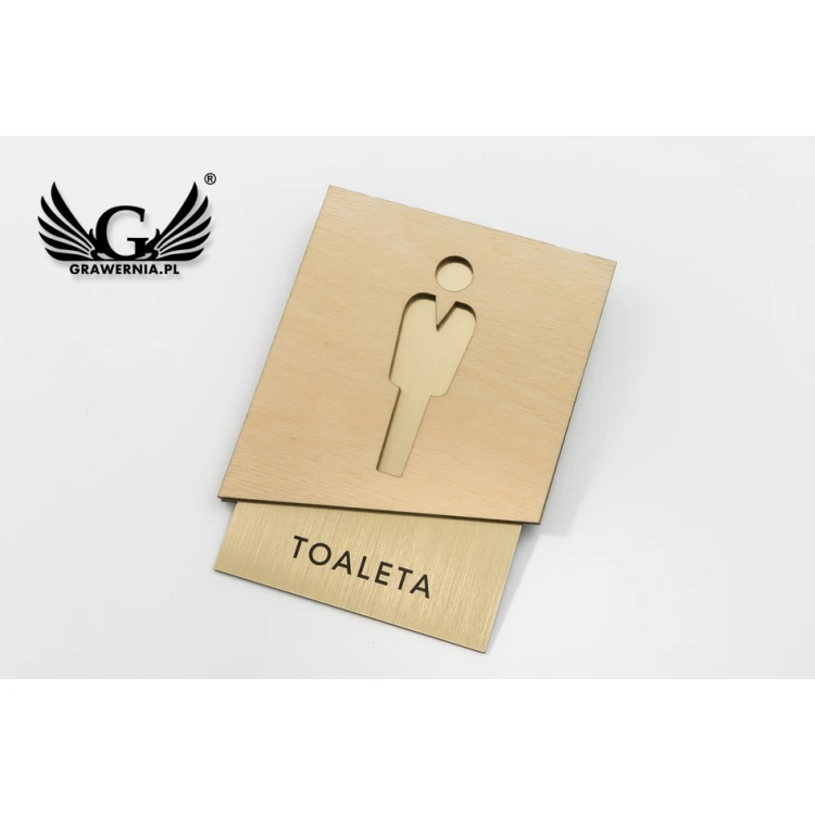 Premium Toilet Signs with Wood and Laminate - size 105x140mm - TT018