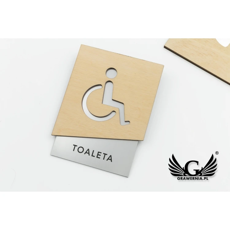 Premium Toilet Signs with Wood and Laminate - size 105x140mm - TT018