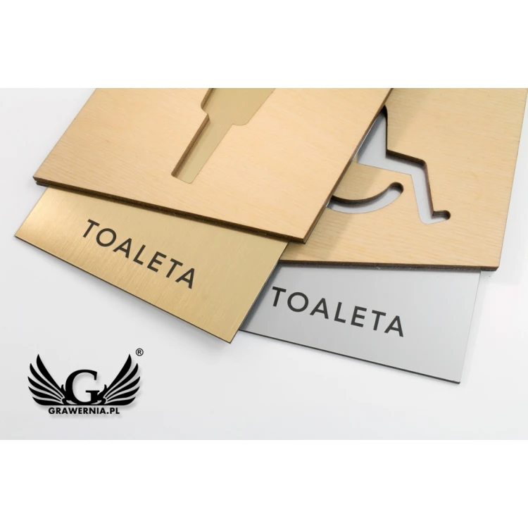 Premium Toilet Signs with Wood and Laminate - size 105x140mm - TT018