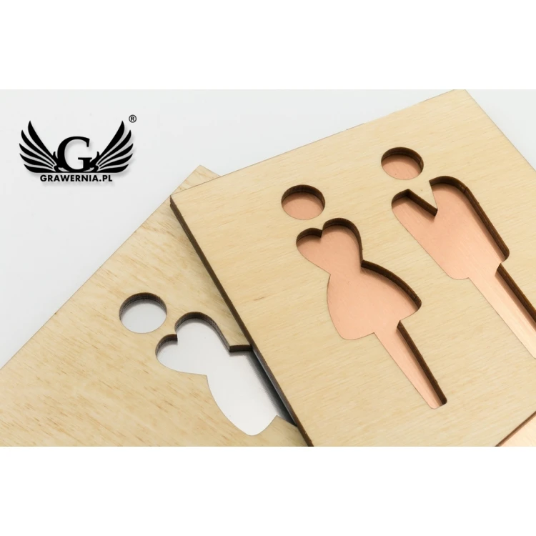 Premium Toilet Signs with Wood and Laminate - size 105x140mm - TT018