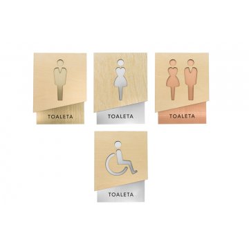 Premium Toilet Signs with Wood and Laminate - size 105x140mm - TT018