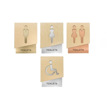 Premium Toilet Signs with Wood and Laminate - size 105x140mm - TT018