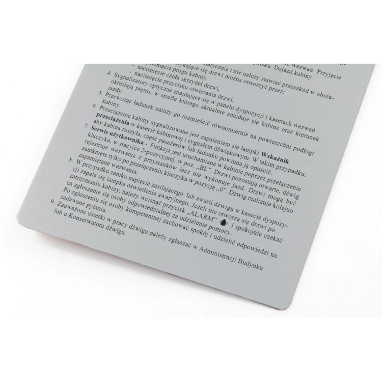 Engraved industrial plates made of aluply aluminium - dimensions: 175x220mm - TAB137