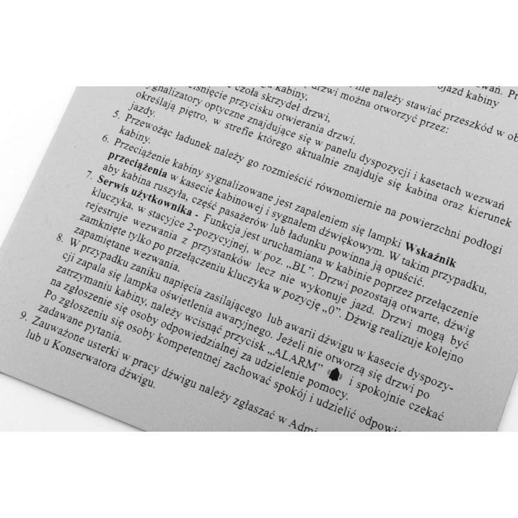 Engraved industrial plates made of aluply aluminium - dimensions: 175x220mm - TAB137