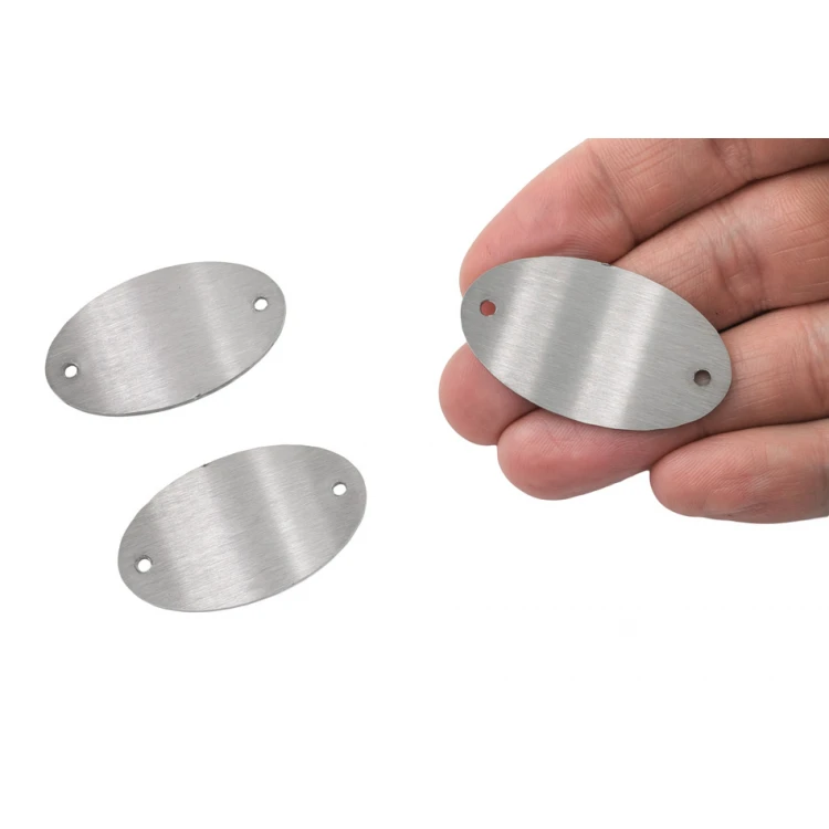 Brushed Steel Plates with Your Engraving - size 40x23x1mm - TAB123