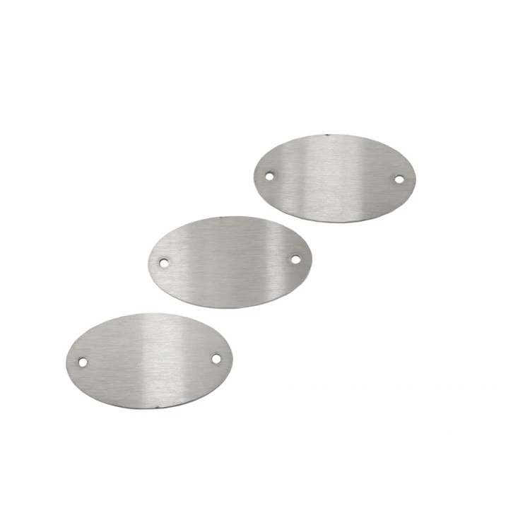 Brushed Steel Plates with Your Engraving - size 40x23x1mm - TAB123