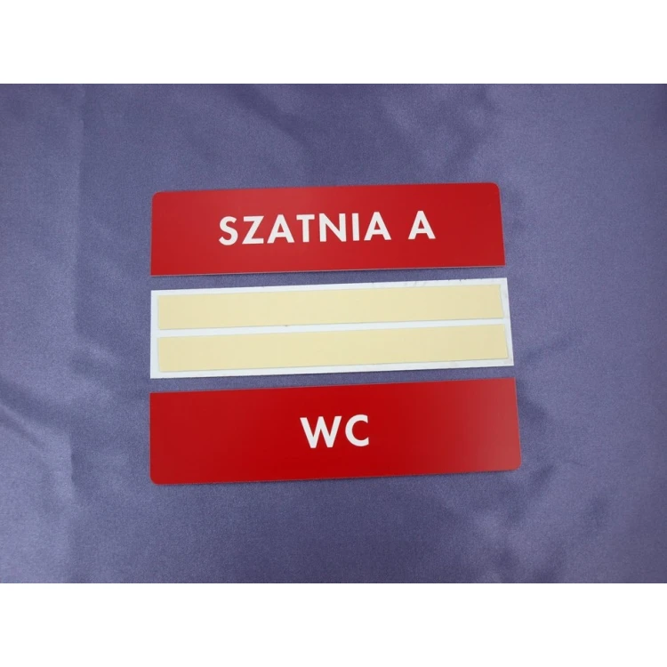 Three-part plaques for doors or walls - red - size 20x5cm