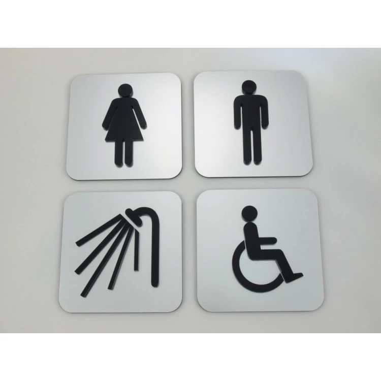 CONVEX TOILET AND HEALTH & SAFETY SIGNAGE - DIM. 80X80MM