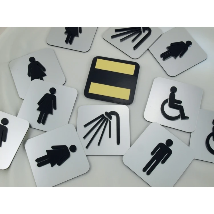 CONVEX TOILET AND HEALTH & SAFETY SIGNAGE - DIM. 80X80MM