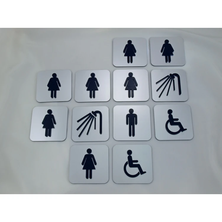 CONVEX TOILET AND HEALTH & SAFETY SIGNAGE - DIM. 80X80MM