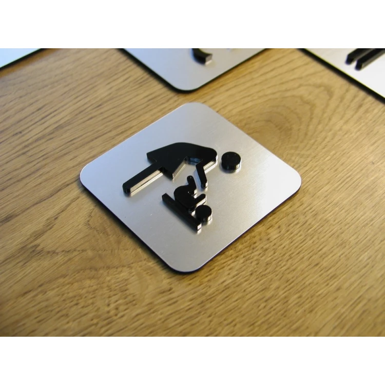 CONVEX TOILET AND HEALTH & SAFETY SIGNAGE - DIM. 80X80MM