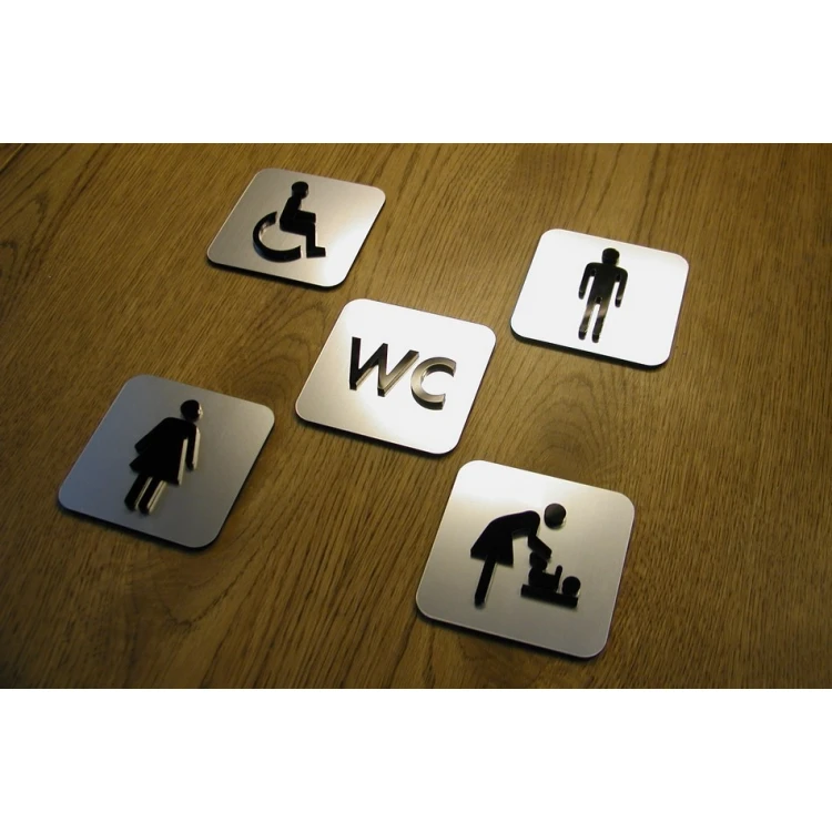 CONVEX TOILET AND HEALTH & SAFETY SIGNAGE - DIM. 80X80MM