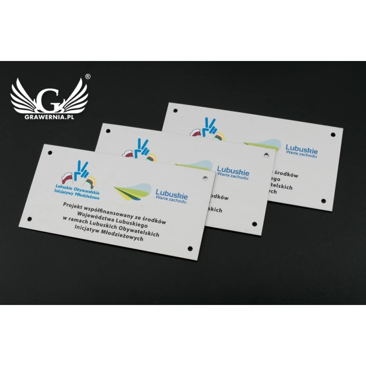 Anodised aluminium plates - indestructible printing - dimensions 80x40mm