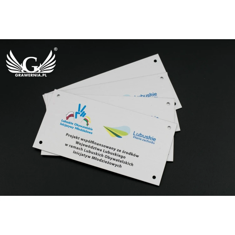 Anodised aluminium plates - indestructible printing - dimensions 80x40mm