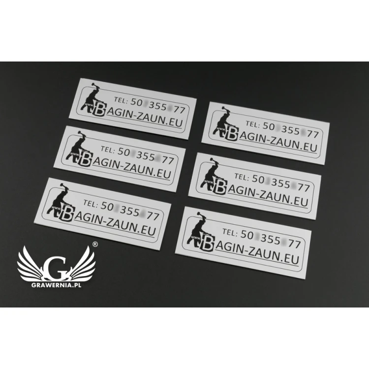Engraved Aluply Aluminum Plates - Dimensions: 70x27mm - TAB062