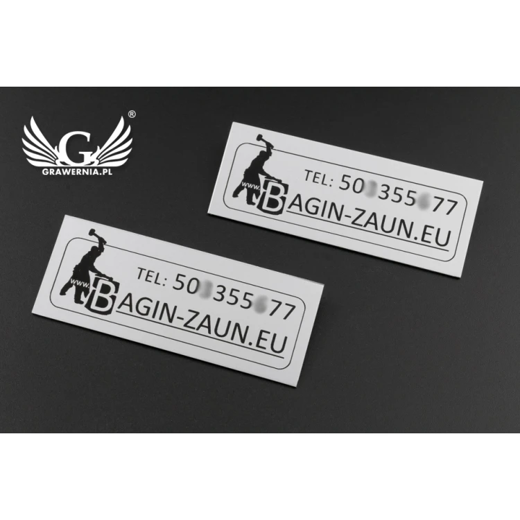 Engraved Aluply Aluminum Plates - Dimensions: 70x27mm - TAB062
