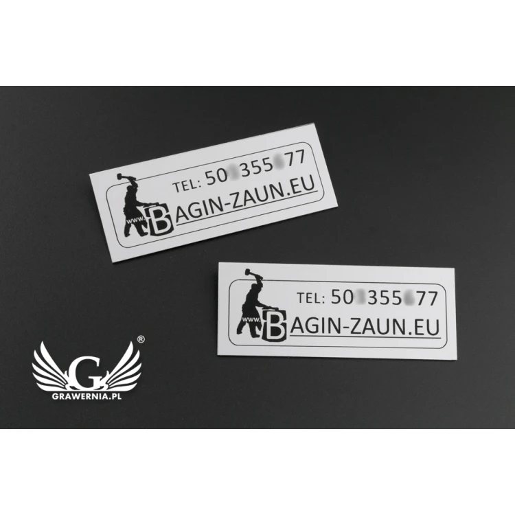 Engraved Aluply Aluminum Plates - Dimensions: 70x27mm - TAB062