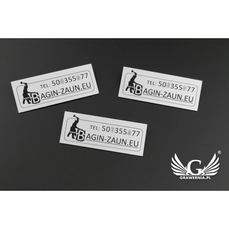 Engraved Aluply Aluminum Plates - Dimensions: 70x27mm - TAB062