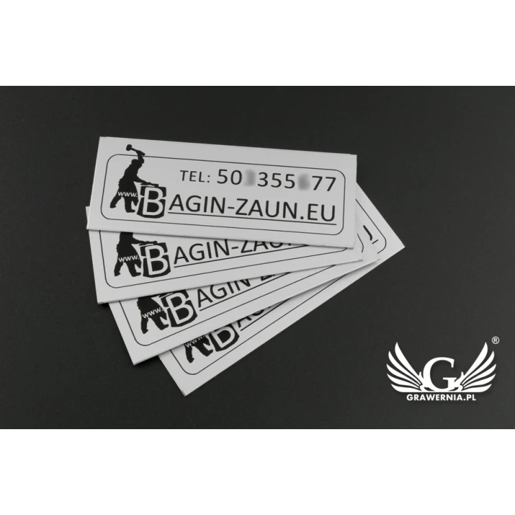 Engraved Aluply Aluminum Plates - Dimensions: 70x27mm - TAB062