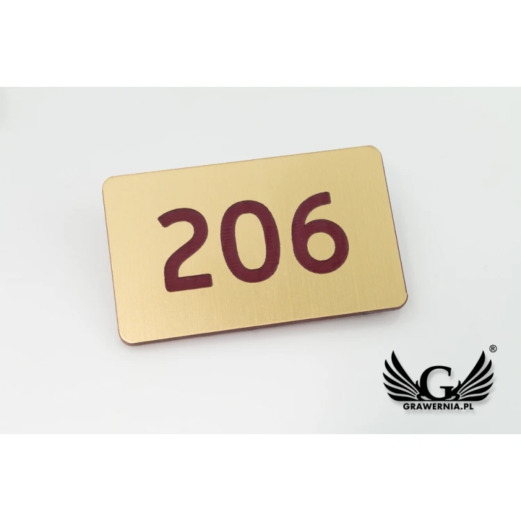 Numbered Plaques for Cabinets and Drawers - Gold with Colorful Engraving - ND026 - Size 39x23mm