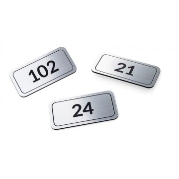 Numbering plates for doors, cabinets and drawers - silver engraving laminate - ND031 - size 70x35mm