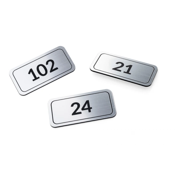 Numbering plates for doors, cabinets and drawers - silver engraving laminate - ND031 - size 70x35mm