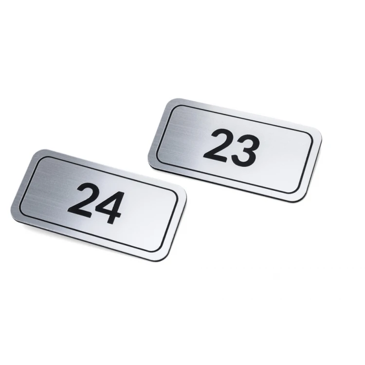 Numbering plates for doors, cabinets and drawers - silver engraving laminate - ND031 - size 70x35mm