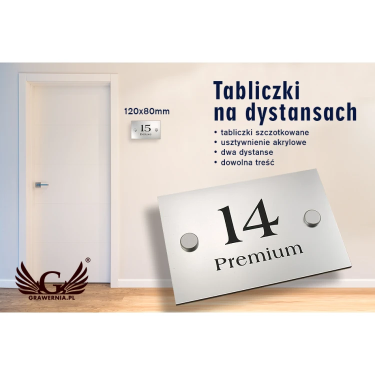 Plaques with apartment number and name - SZ014a - size 120x80mm