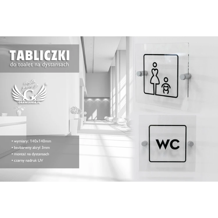 Plexiglass Plaques for Toilets - size 140x140mm - UV print - TT027