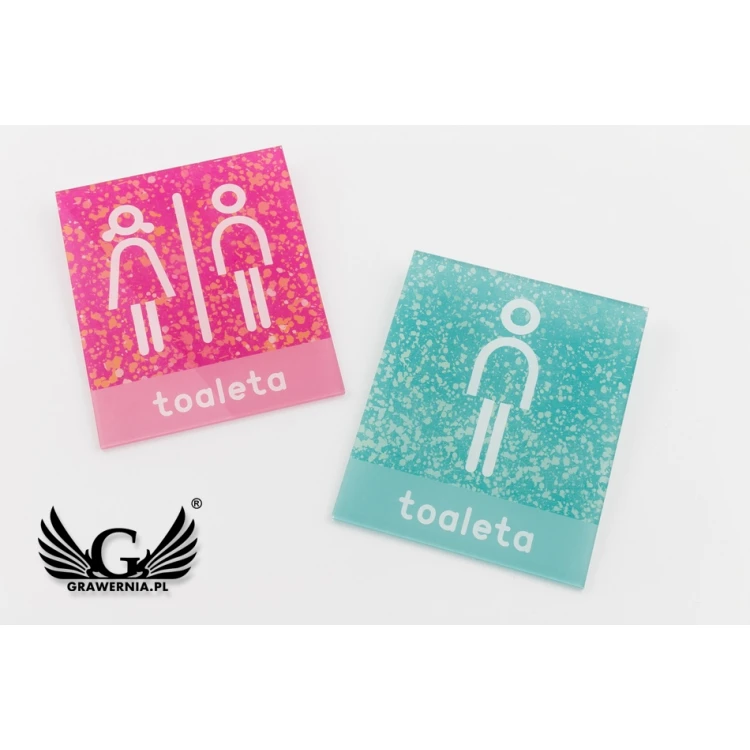 Plexiglass Plaques for Toilets - Size 100x120mm - UV Print - TT026
