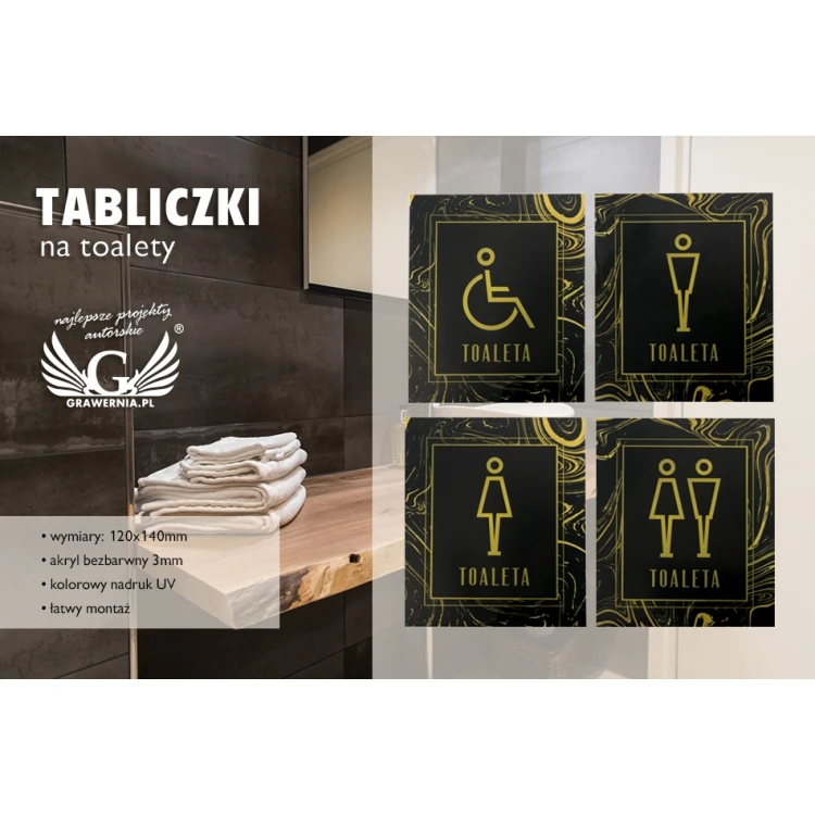 Plexiglass Plaques for Toilets - size 120x140mm - UV print - TT030