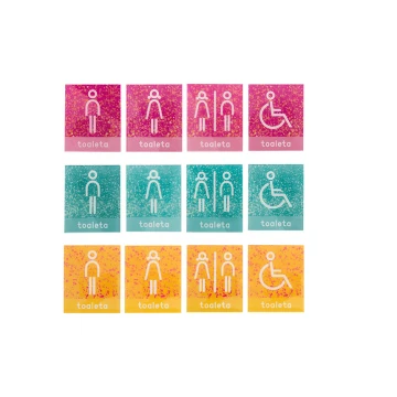 Plexiglass Plaques for Toilets - Size 100x120mm - UV Print - TT026