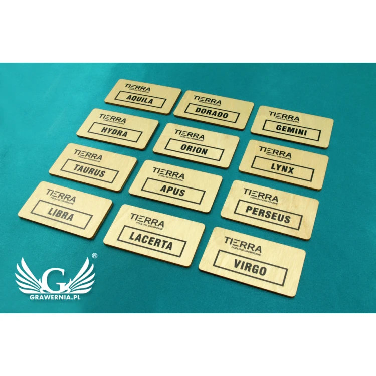 Wooden Plaques/Business Cards - UV PRINTING - size 90x50x3mm