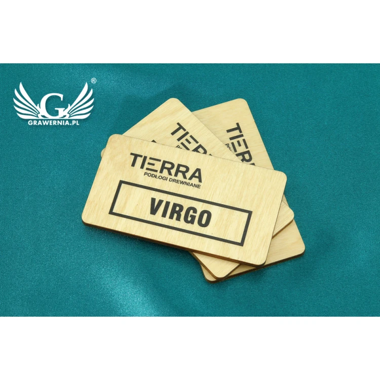 Wooden Plaques/Business Cards - UV PRINTING - size 90x50x3mm