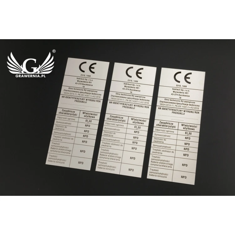 Nameplates - AlumaMark 0.5mm - dimensions: 50x170mm - TZN040