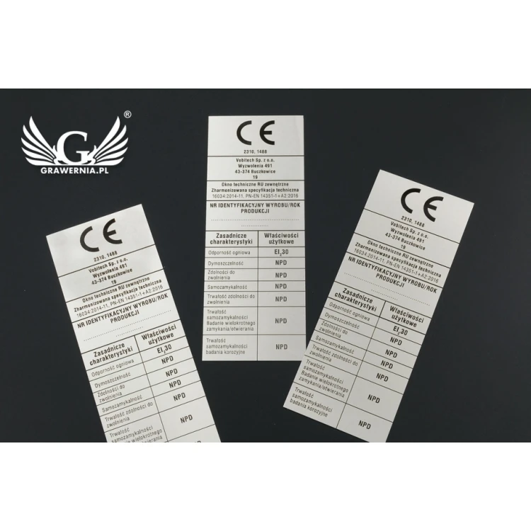 Nameplates - AlumaMark 0.5mm - dimensions: 50x170mm - TZN040