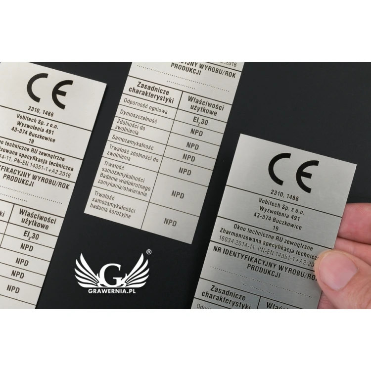 Nameplates - AlumaMark 0.5mm - dimensions: 50x170mm - TZN040
