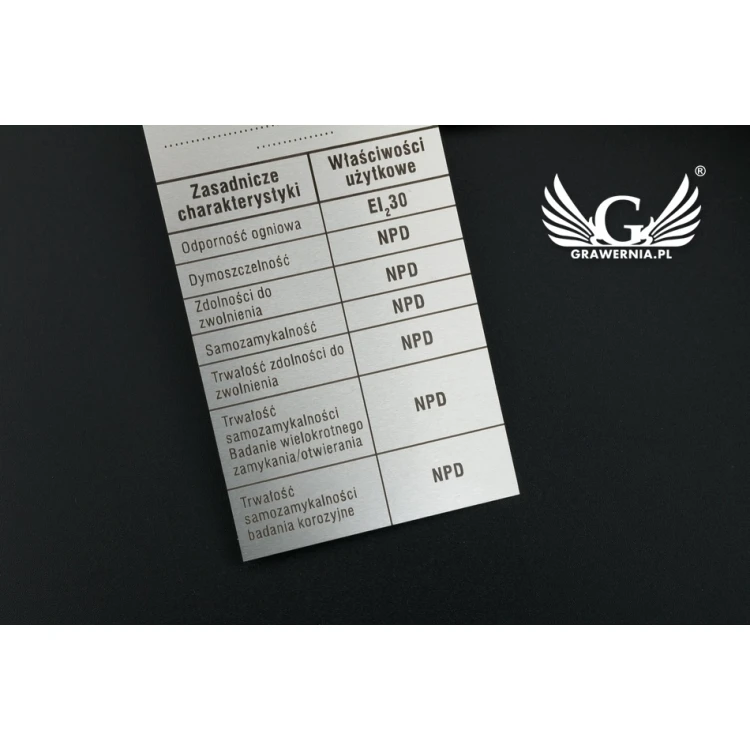 Nameplates - AlumaMark 0.5mm - dimensions: 50x170mm - TZN040