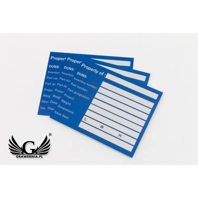 Name plates - anodised aluminium - indestructible printing - dimensions 100x80mm - TZN038