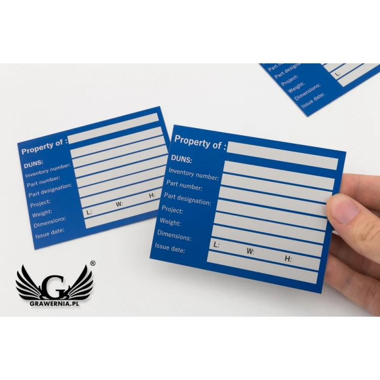 Name plates - anodised aluminium - indestructible printing - dimensions 100x80mm - TZN038
