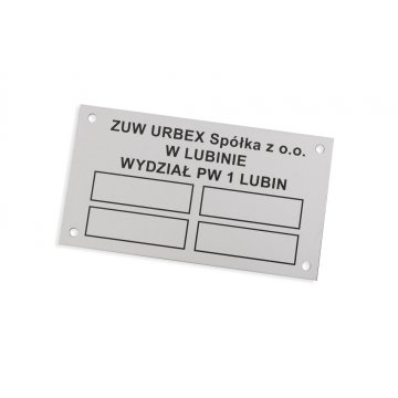 Name plates - anodised aluminium - indestructible print - 90x50mm size - TZN037